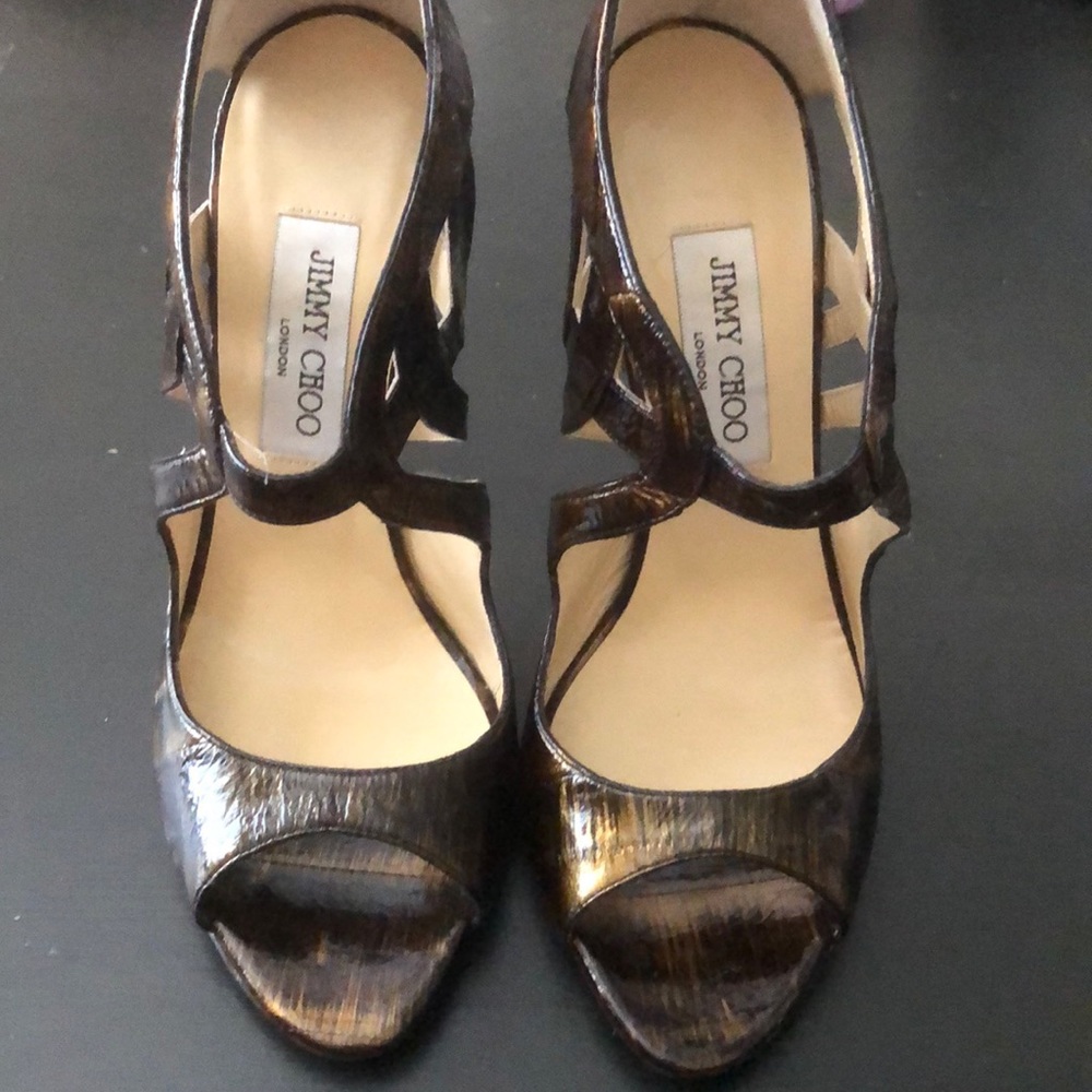 Eel Gold Jimmy Choo Prosper. 38.5 7-1/2